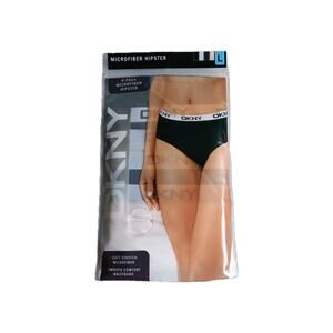 DKNY Womens 4 Pack Microfiber Hipster Underwear Sz Large - NEW OPENED package